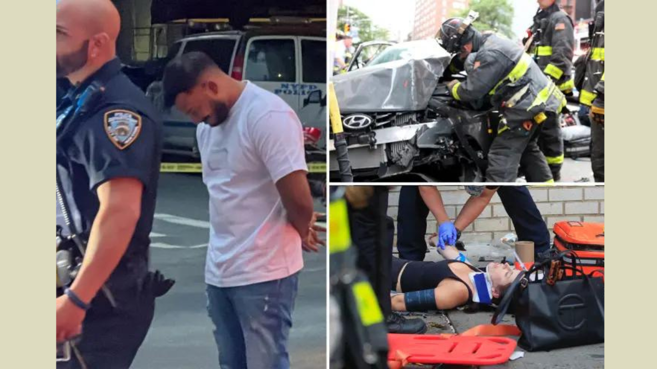 Drunken driver charged after jumping curb in NYC and mowing down ...