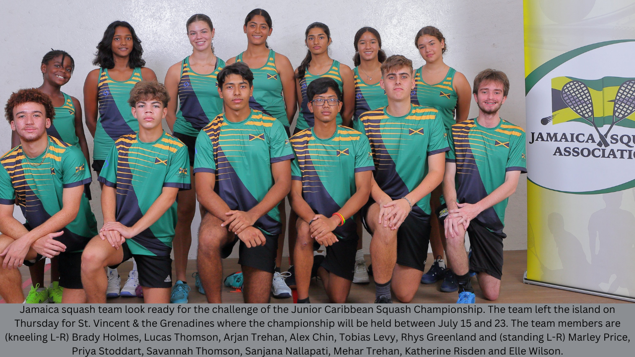 Jamaica Squash Team Depart for Caribbean Junior Championship McKoysNews